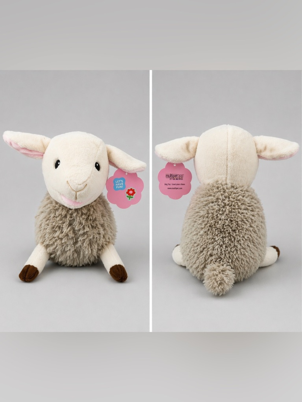 Cute Plush Lamb Stuffed Animal Toy Soft Kids Gift “Let’s Have Fun” Tag